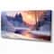 Designart Christmas Forest with River Landscapes Canvas Art
